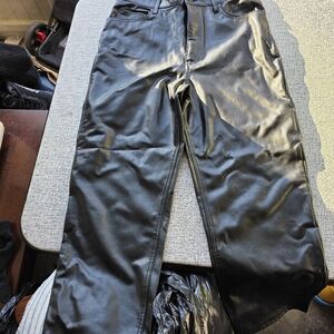 Abercrombie & Fitch Vegan Leather Pants in Black